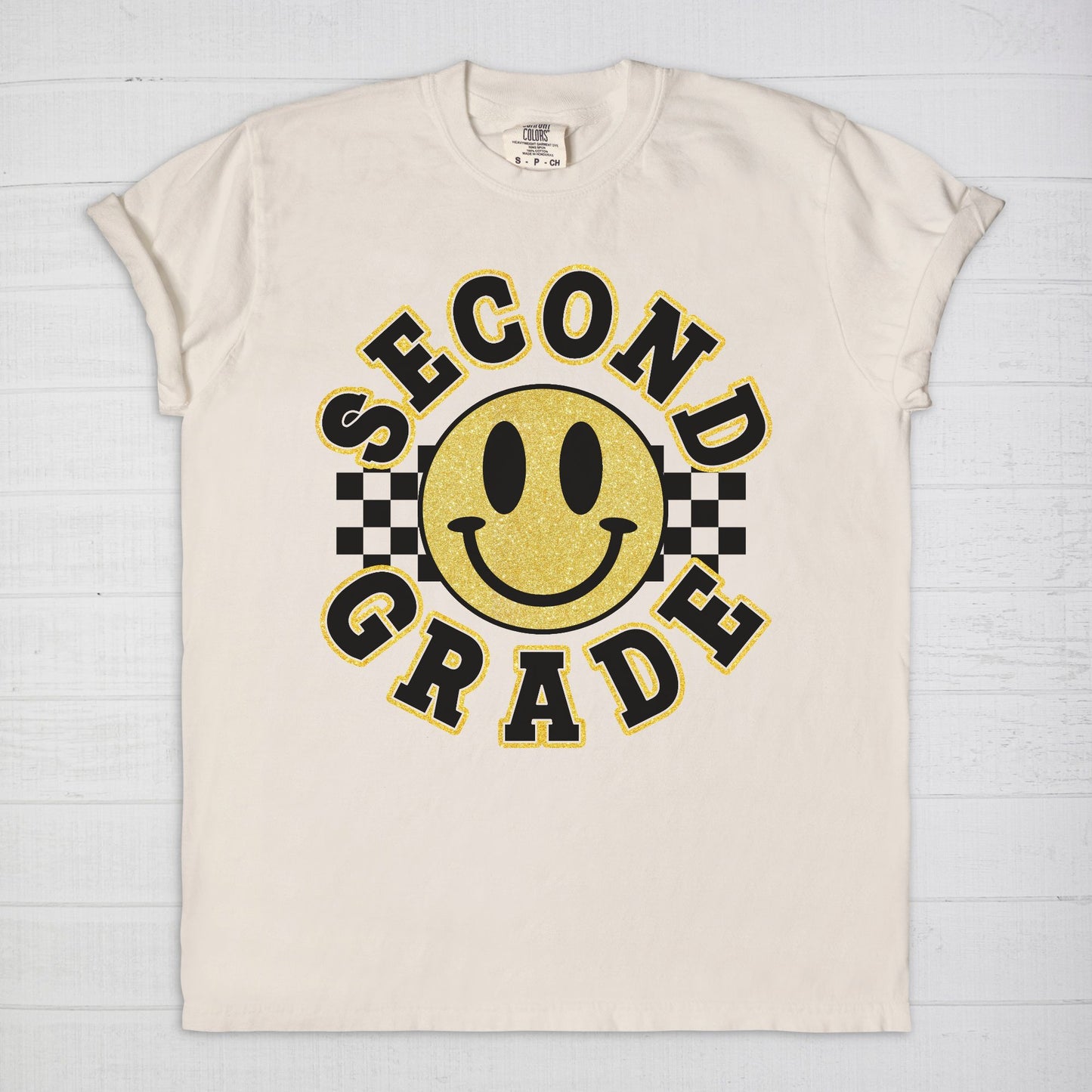 Hello Second Grade Retro Smiley Tee