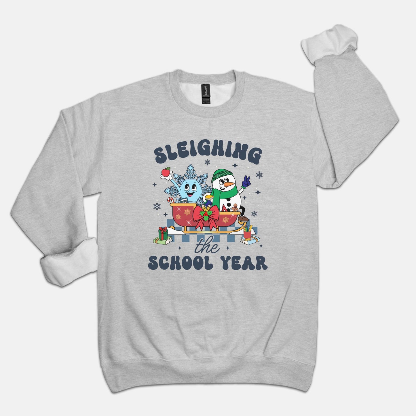Sleighing The School Year Crewneck Sweatshirt