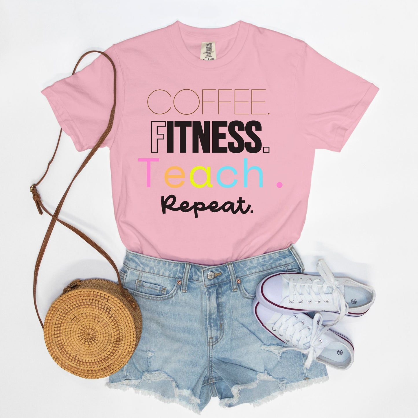 Coffee Fitness Teach Repeat Tee