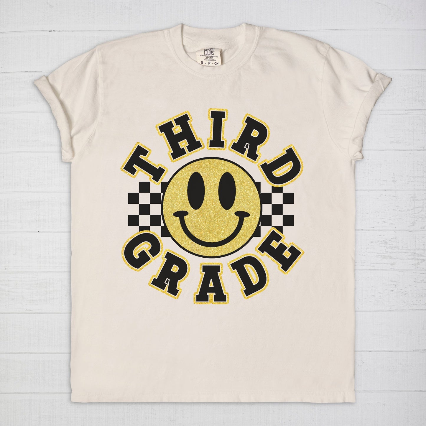 Hello Third Grade Retro Smiley Tee