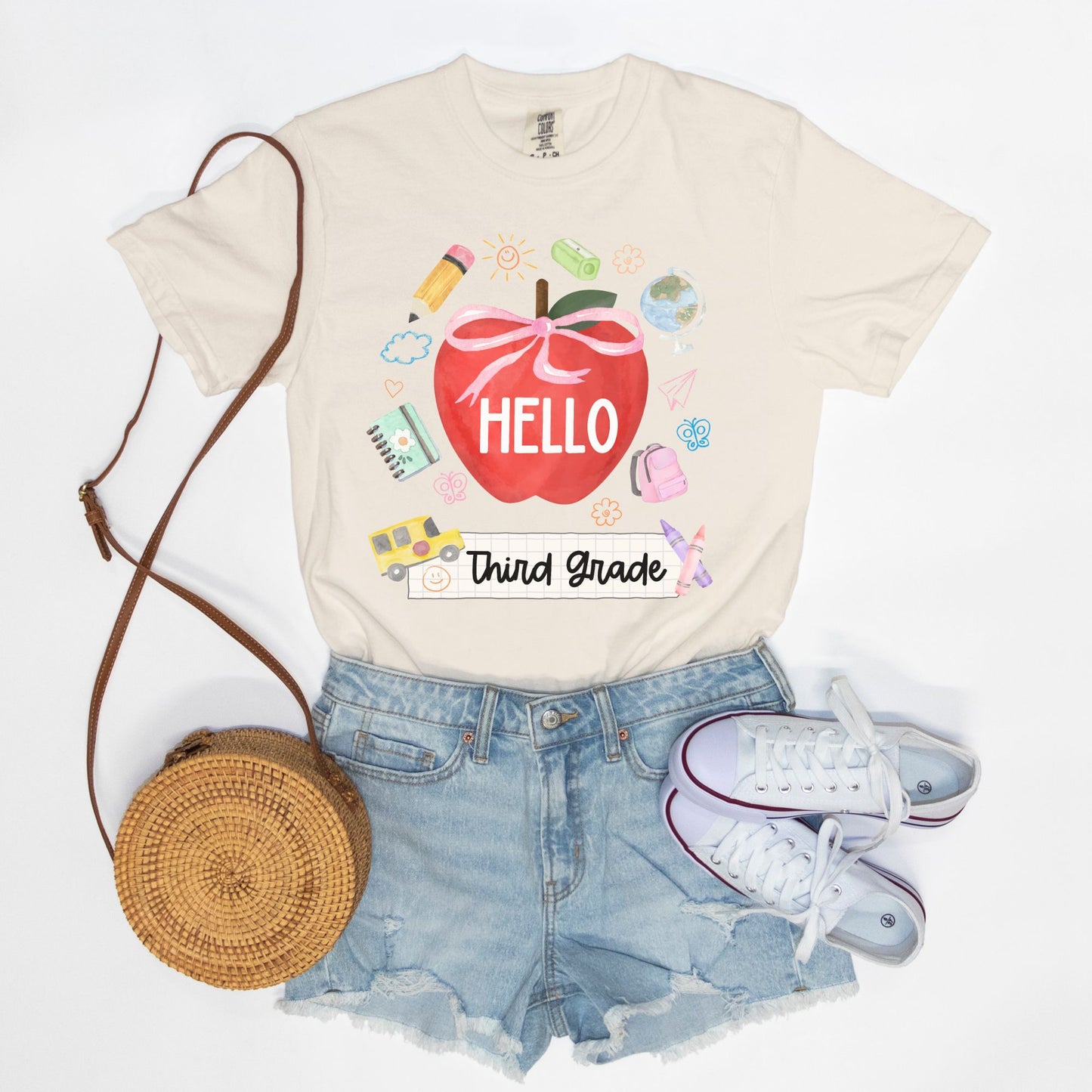 Hello Third Grade Apple Tee