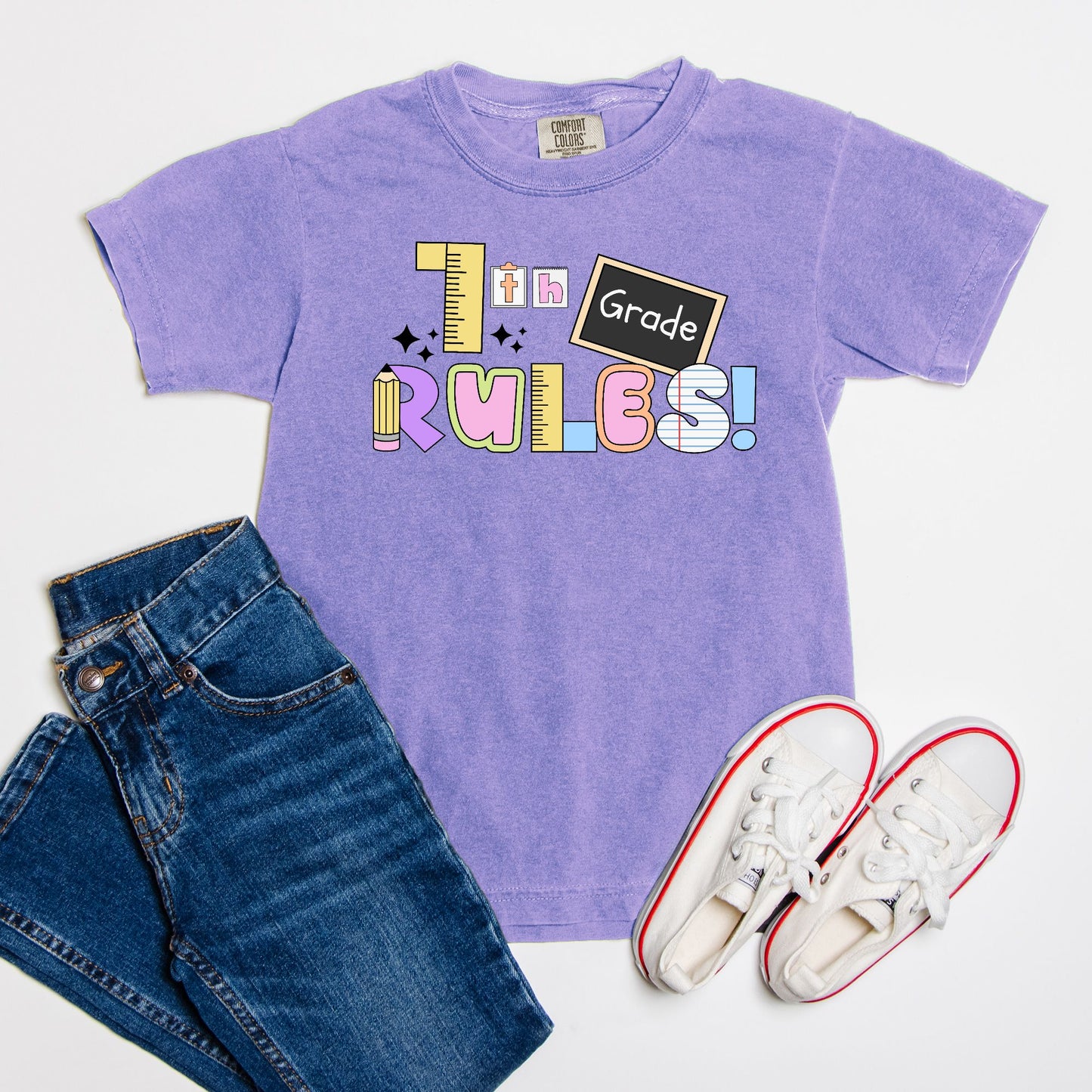 YOUTH 7th Grade Rules Ransom Tee