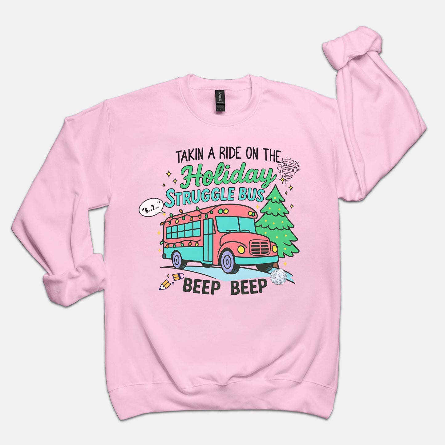 Holiday Struggle Bus Crewneck Sweatshirt