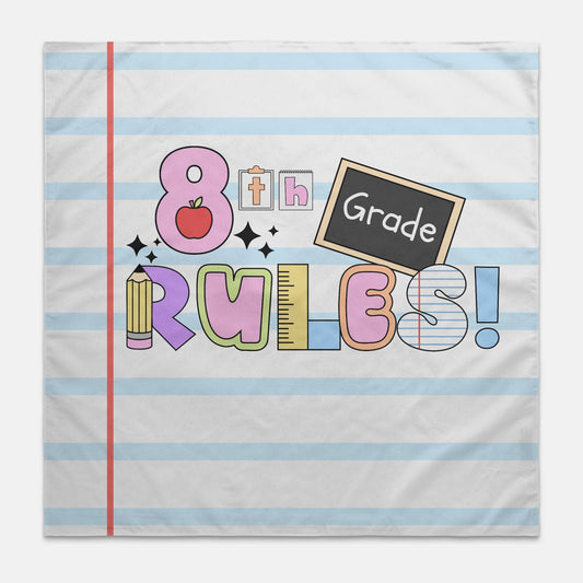 8th Grade Rules Wall Banner 22" x 22"