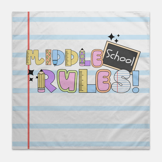 Middle School Rules Wall Banner 22" x 22"