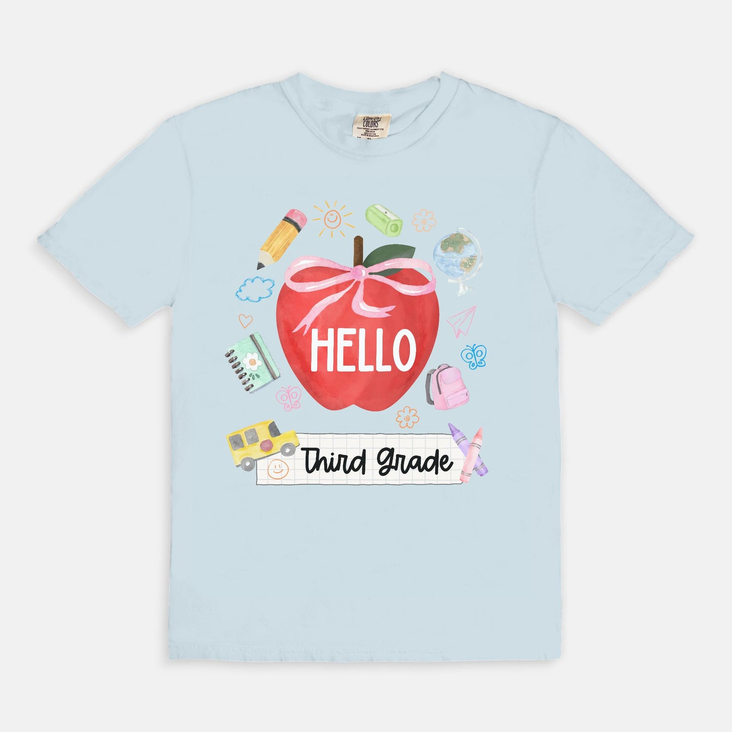 Hello Third Grade Apple Tee