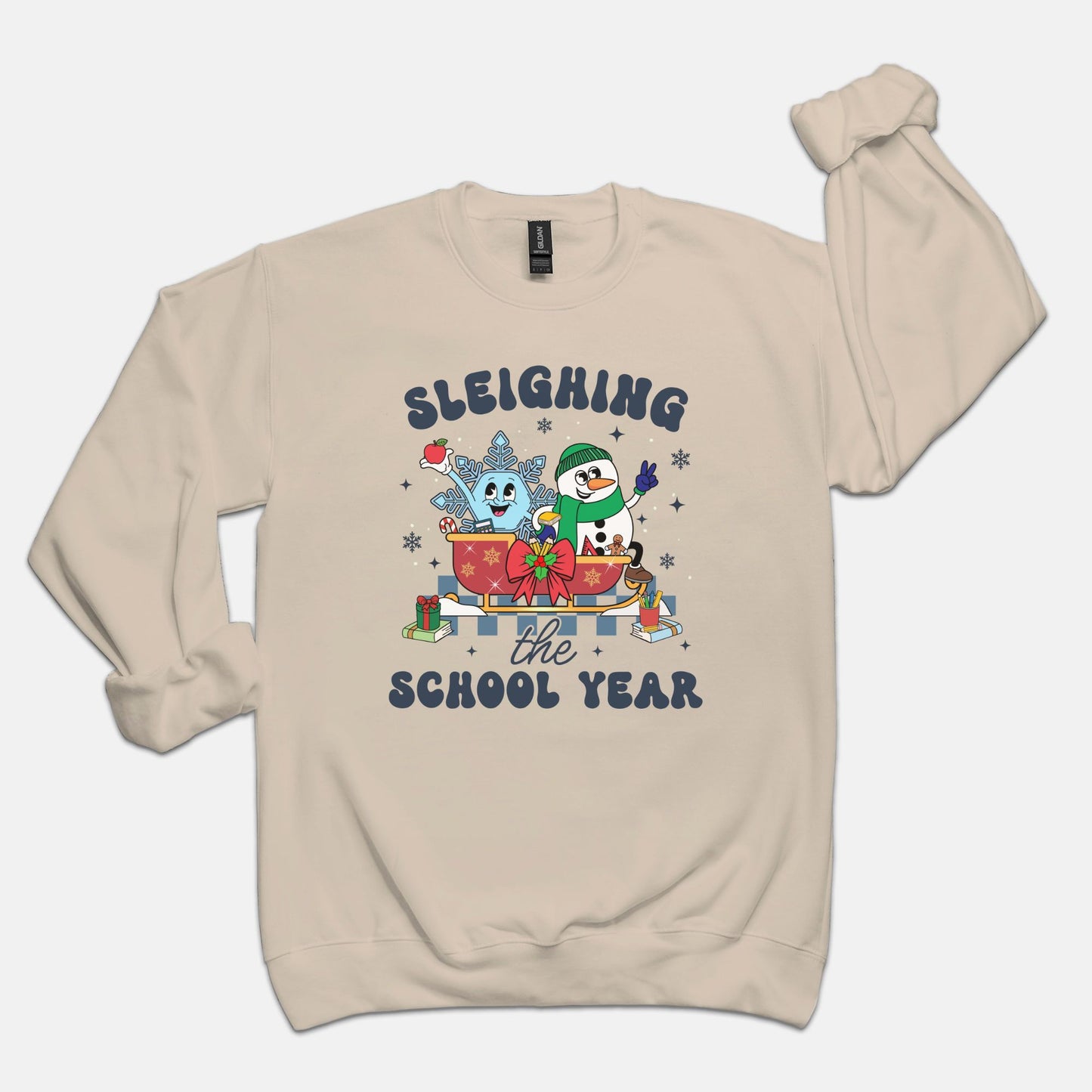 Sleighing The School Year Crewneck Sweatshirt