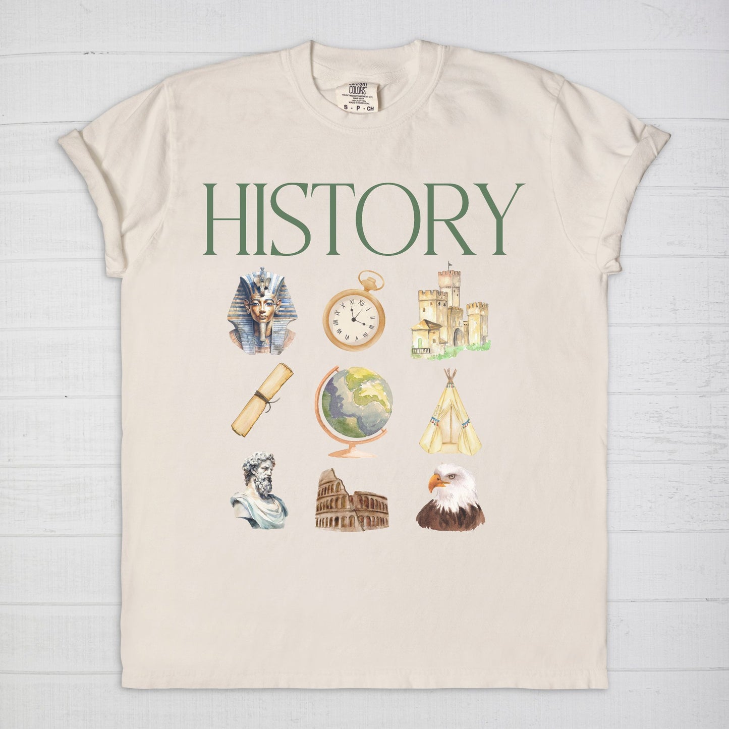 History Watercolor Collage Tee