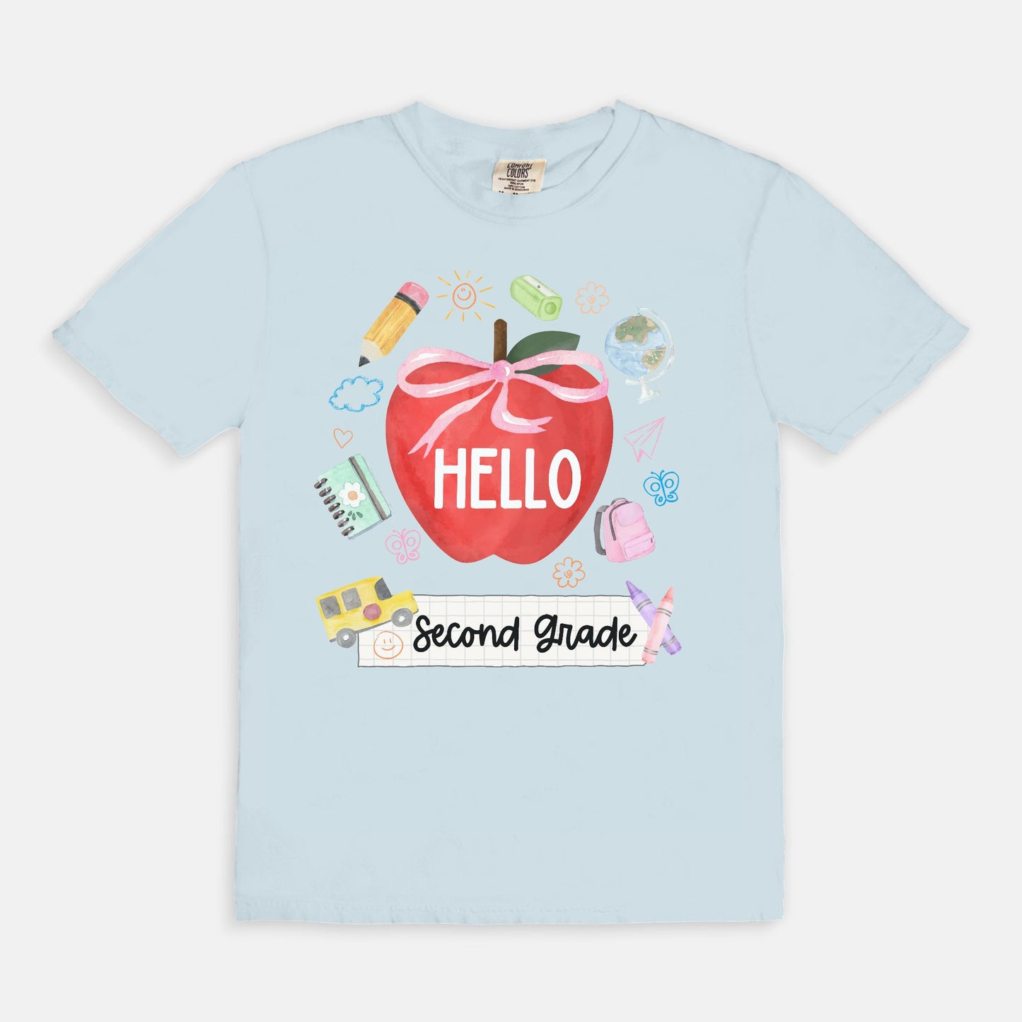 Hello Second Grade Apple Tee