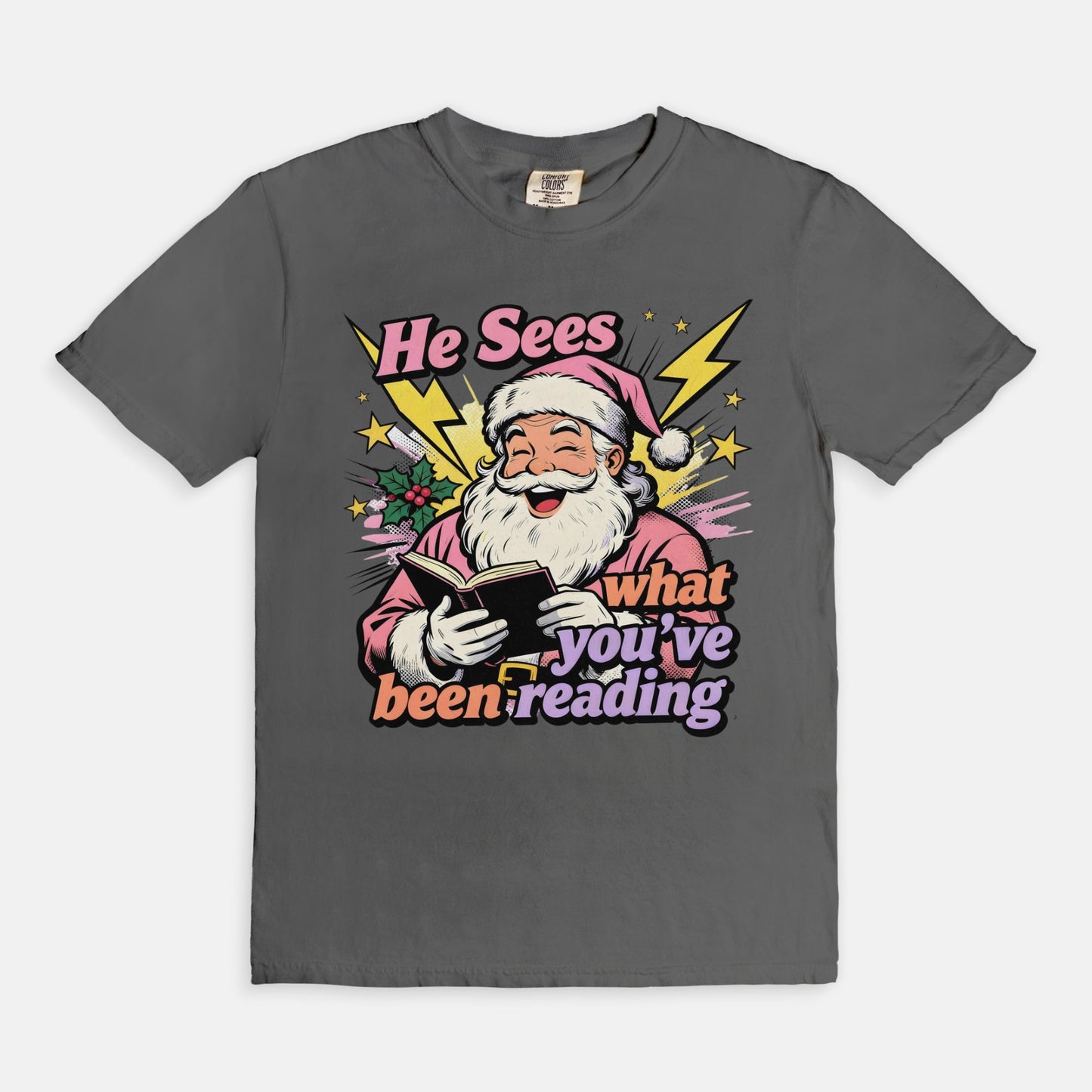 Retro Reading Santa Tee