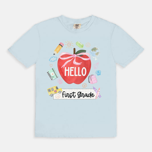 Hello First Grade Apple Tee