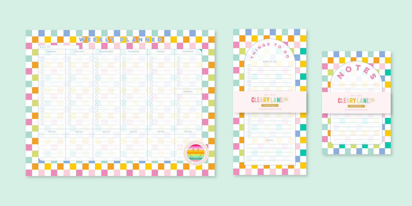 Notepad | 4"x6" | Rainbow Checkers