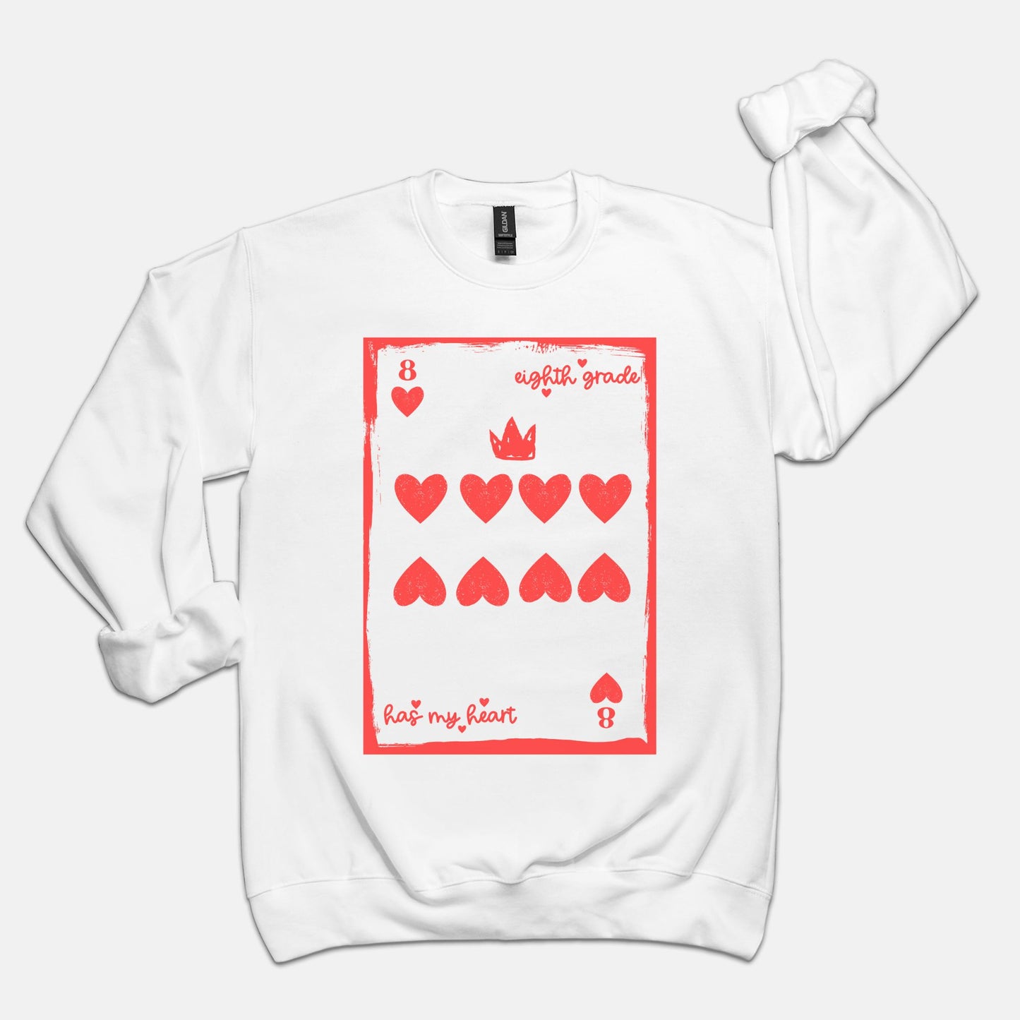 Eighth Grade Playing Card Sweatshirt
