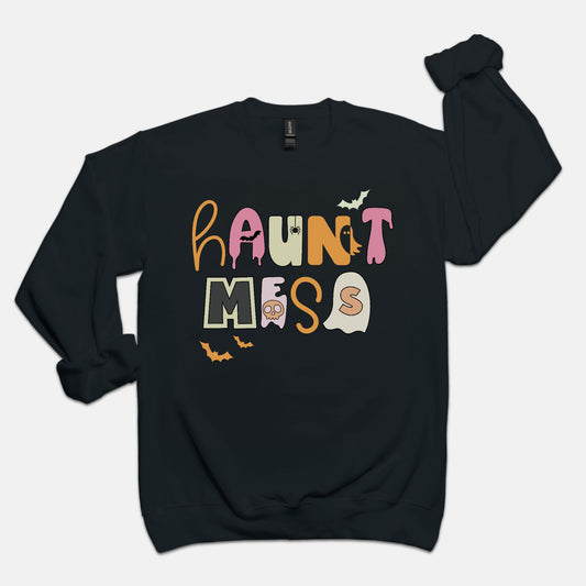 Haunt Mess Crewneck Sweatshirt - Black