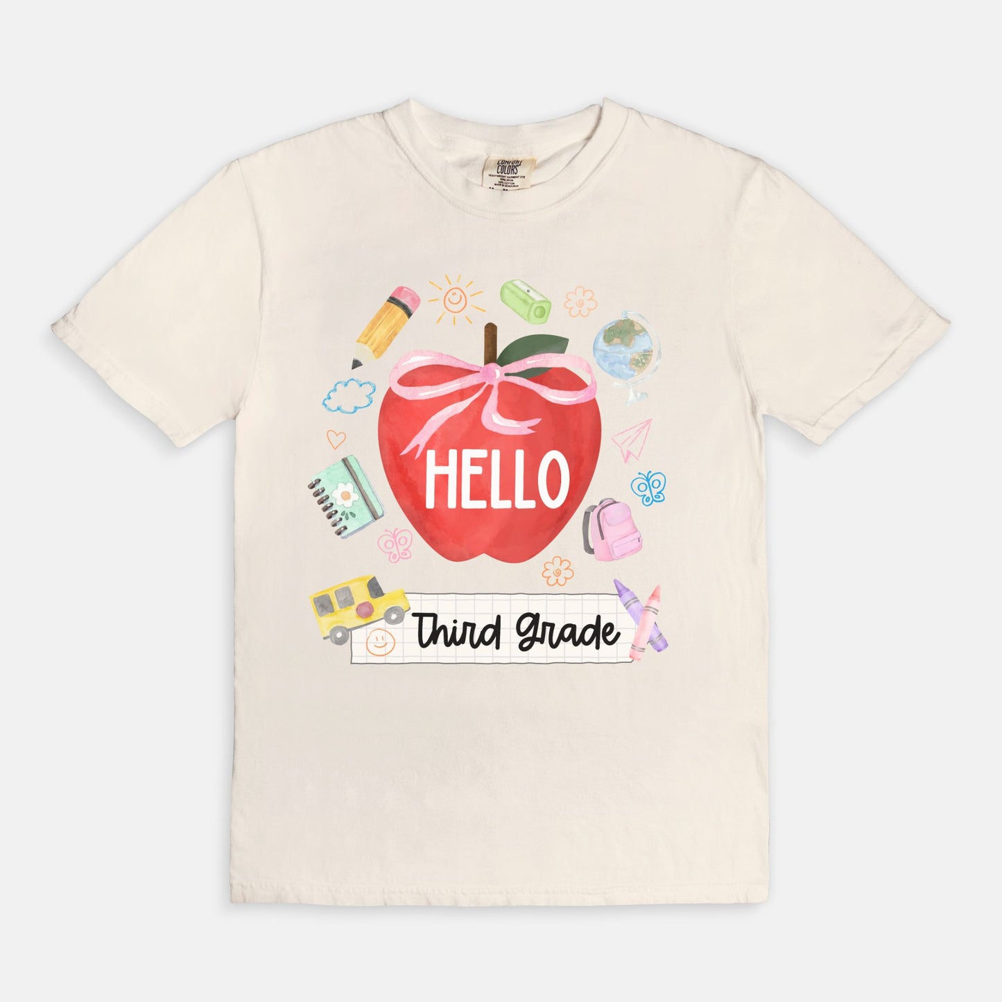 Hello Third Grade Apple Tee