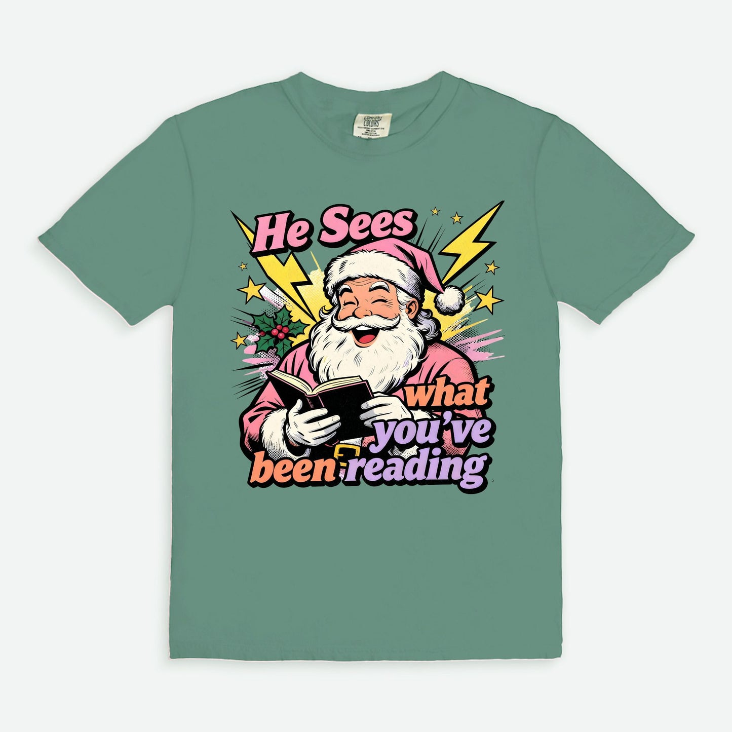 Retro Reading Santa Tee