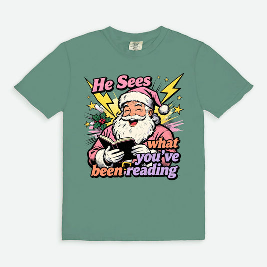Retro Reading Santa Tee