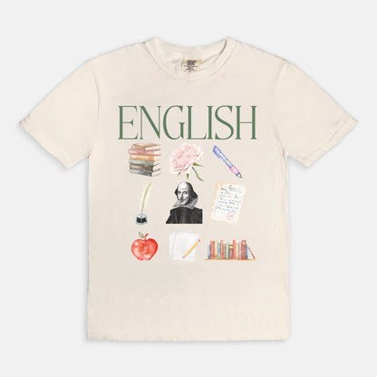 English Watercolor Collage Tee