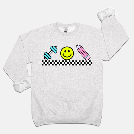 Happy Teacher Fit Crewneck Sweatshirt