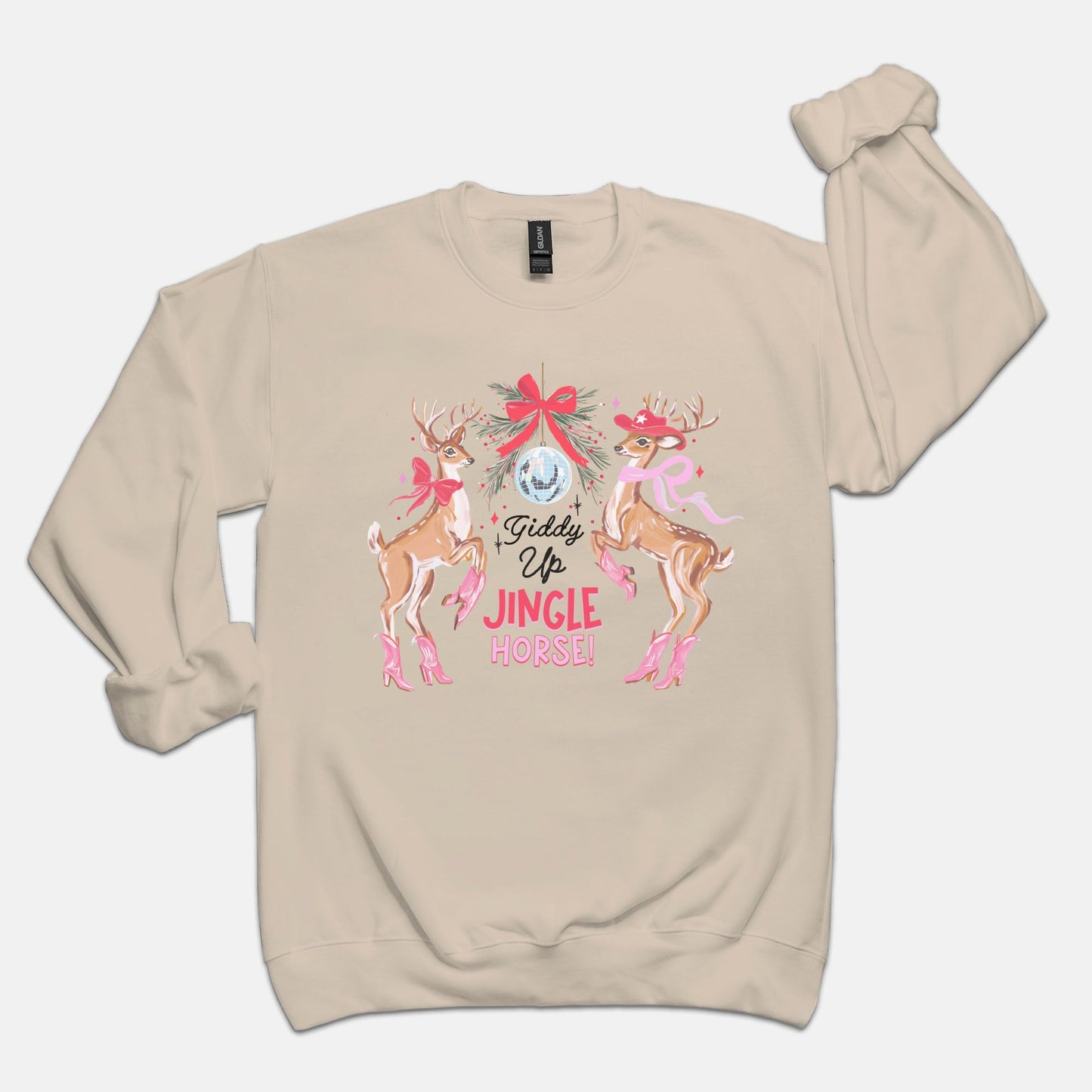 Giddy Up Jingle Horse Crewneck Sweatshirt