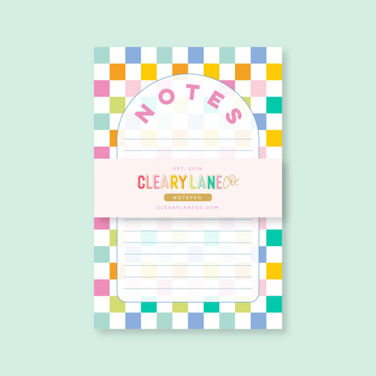 Notepad | 4"x6" | Rainbow Checkers