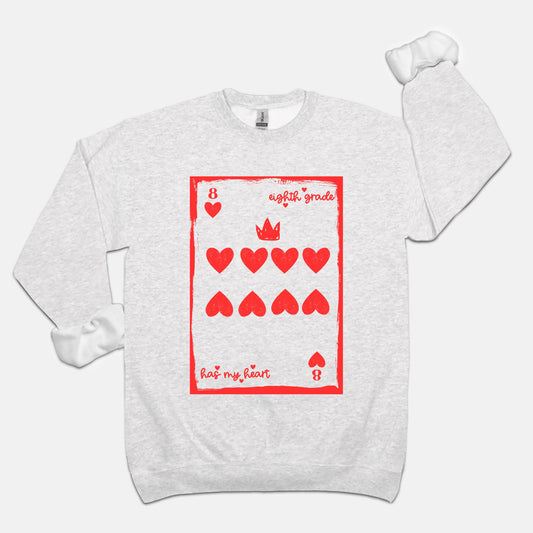 Eighth Grade Playing Card Sweatshirt