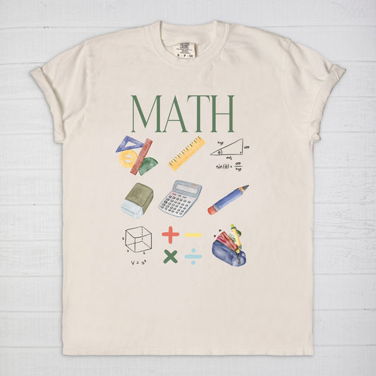 Math Watercolor Collage Tee