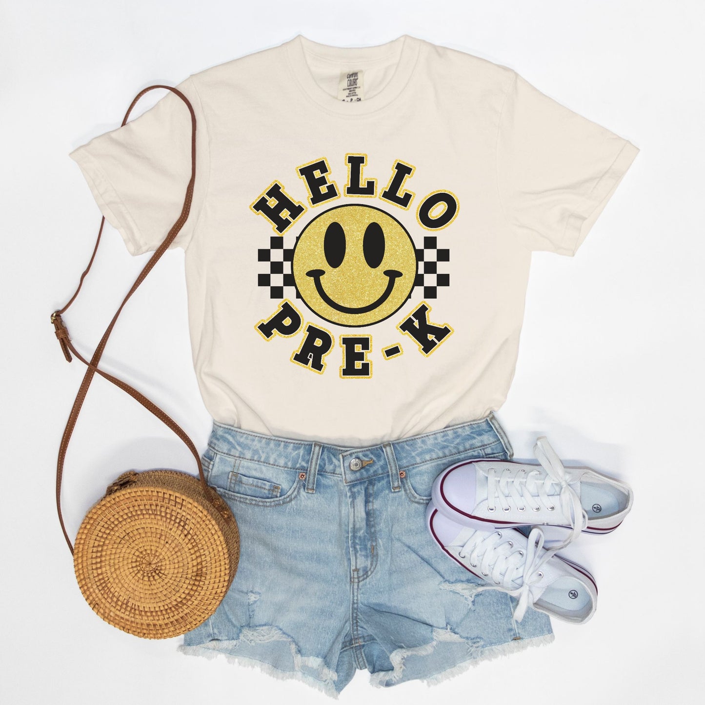 Hello Pre-K Retro Smiley Tee