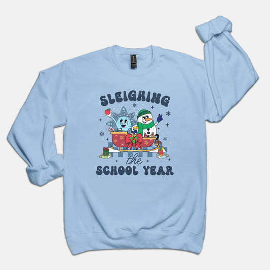 Sleighing The School Year Crewneck Sweatshirt