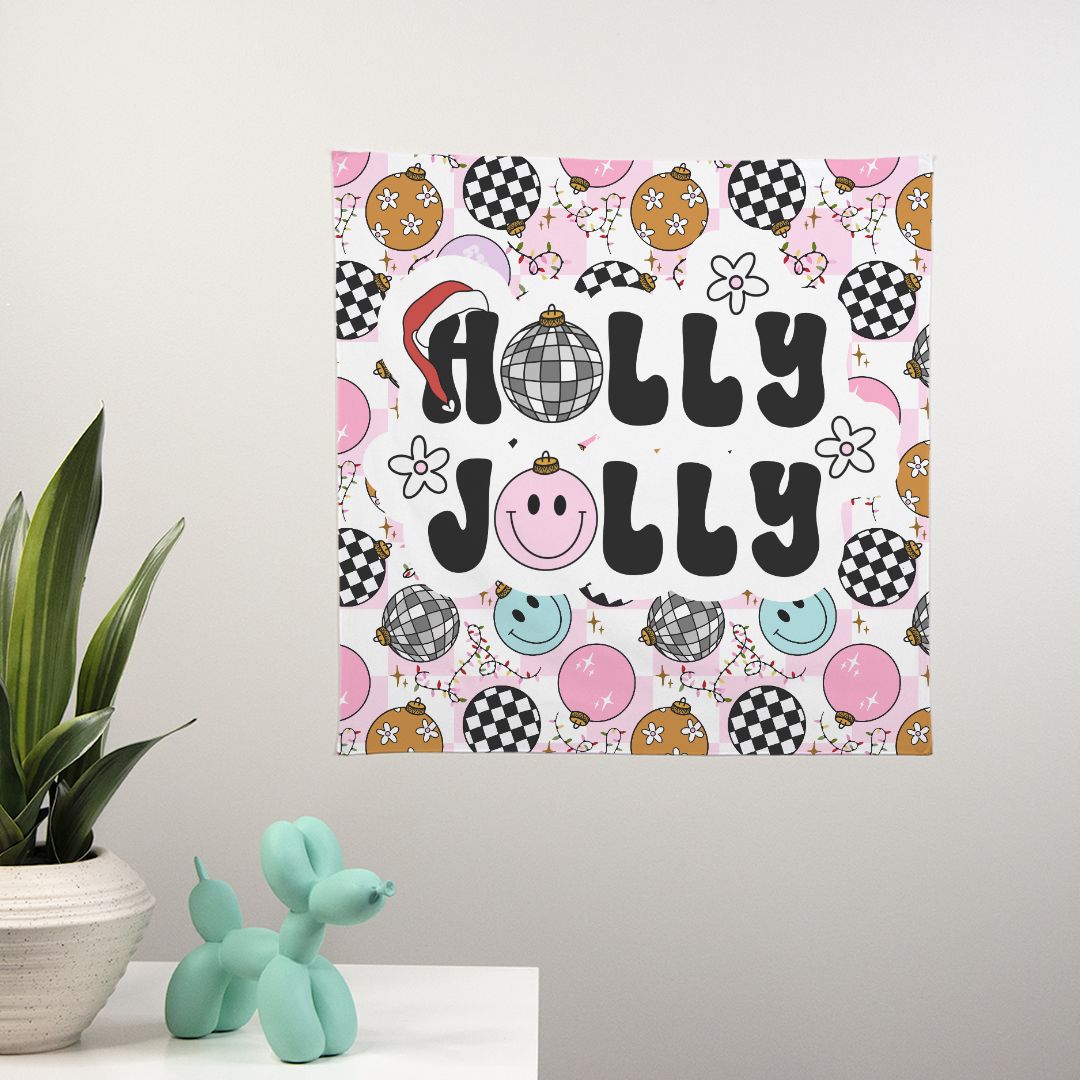 Holly Jolly Mini Tapestry (22" x 22")