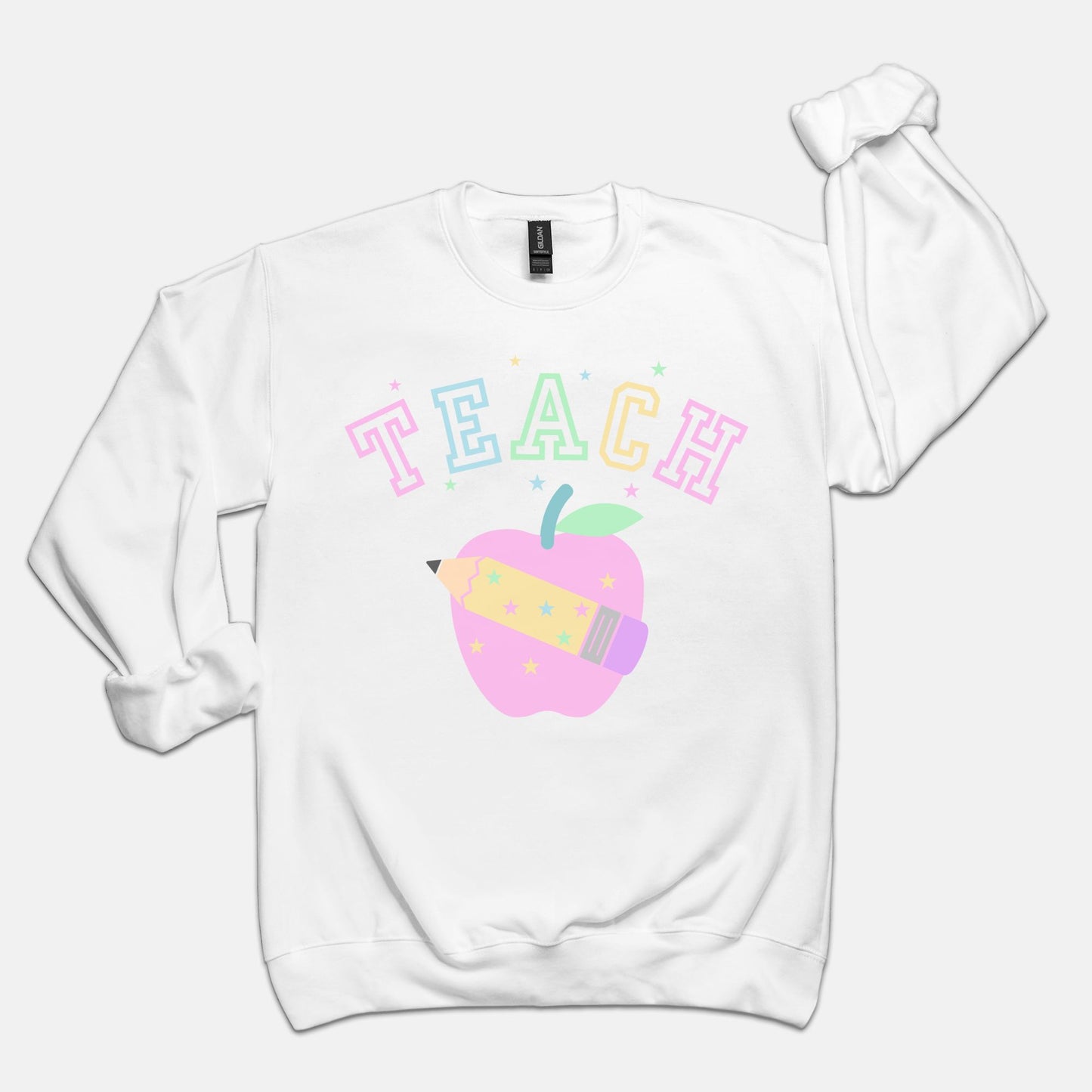 Varsity TEACH Pastel Apple Sweatshirt