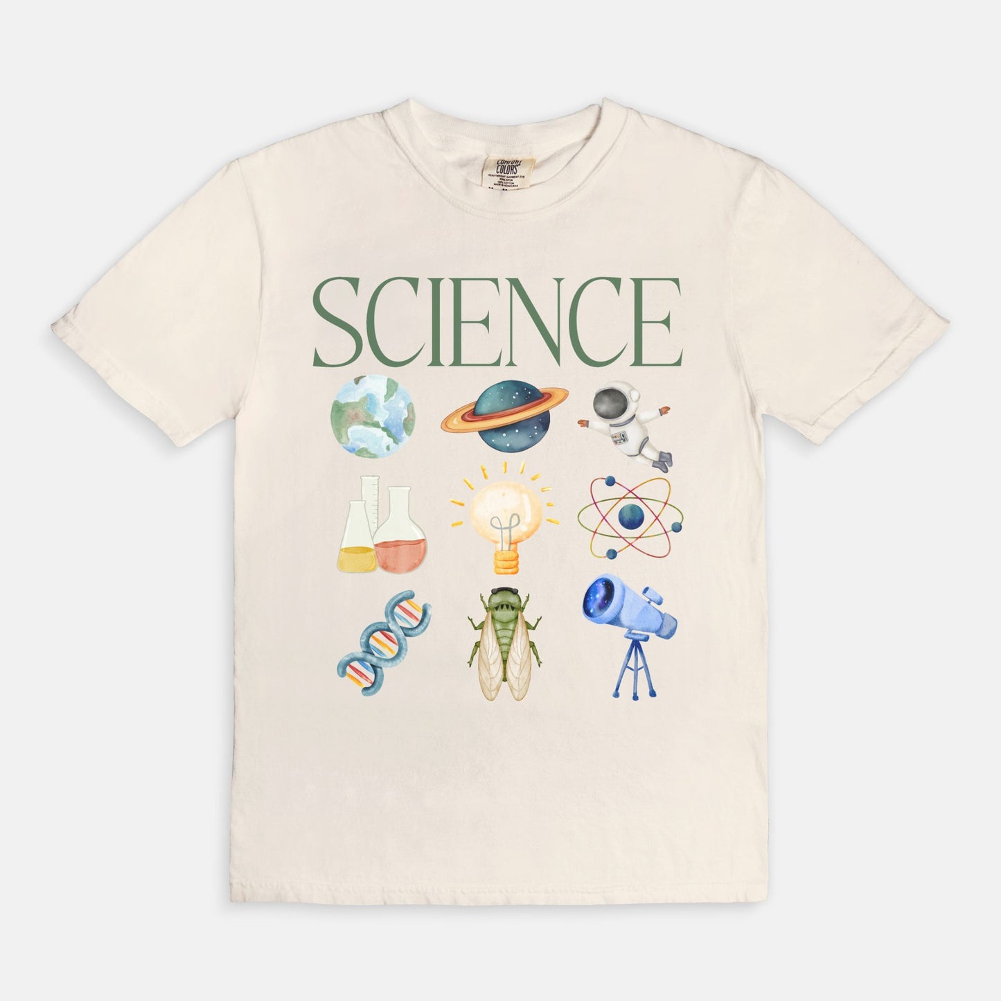 Science Watercolor Collage Tee