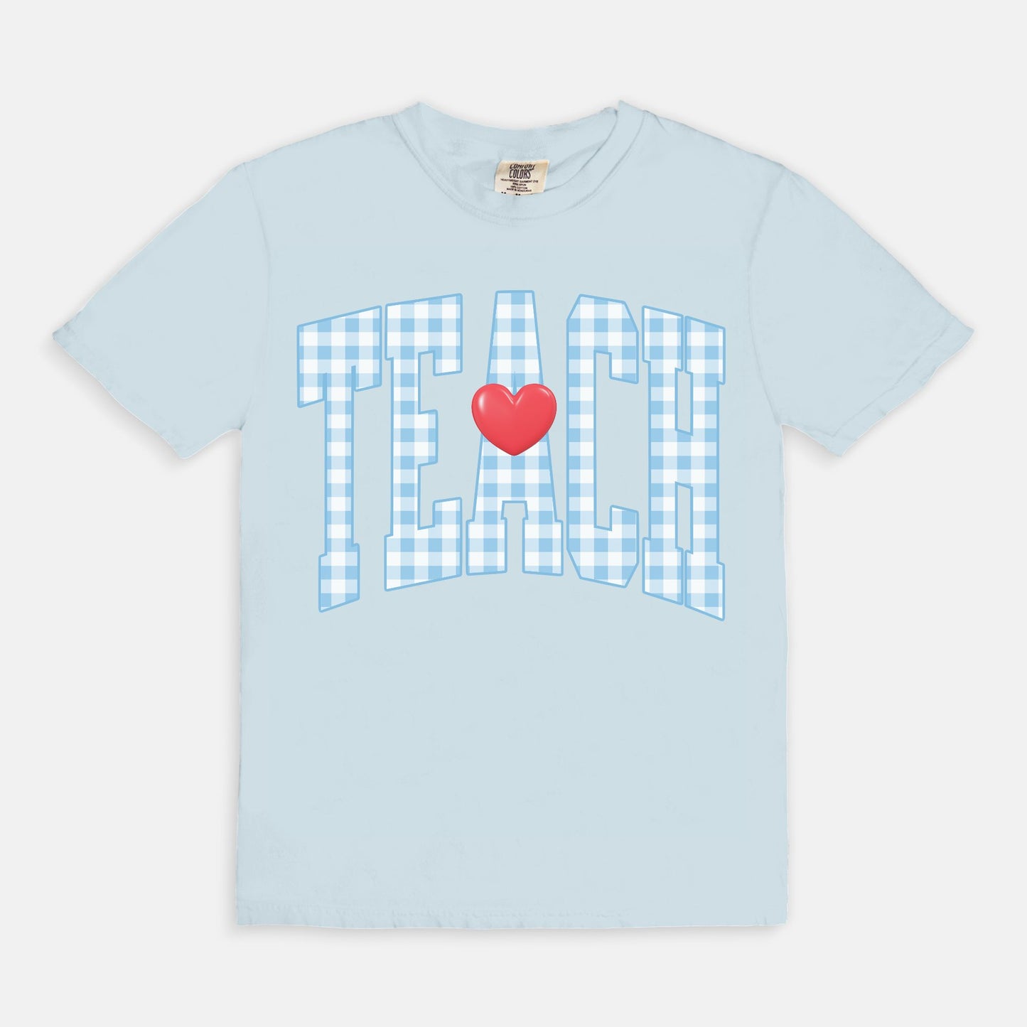 Gingham Teach Valentine Tee