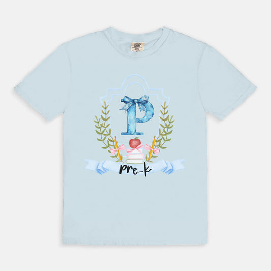 Pre-K Blue Toile Tee